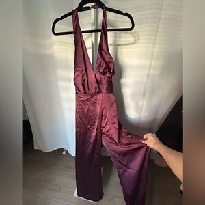 Zara Deep Purple Halter Jumpsuit